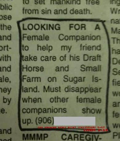 classified ad singles