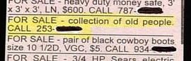 classified ad funniest