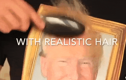 The Donald Trump 3D Hair Shirt comes with realistic hair.