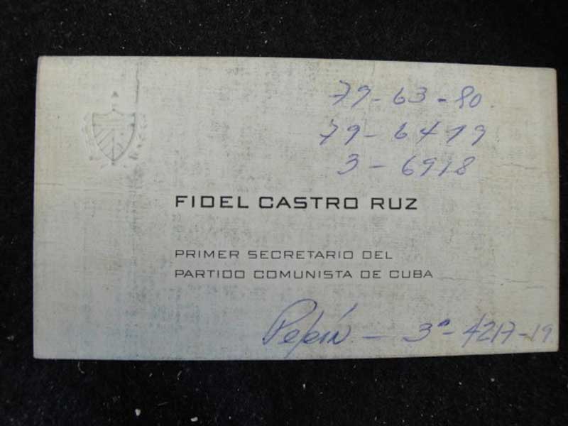 fidel castro business card