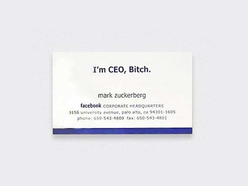 mark zuckerberg business card