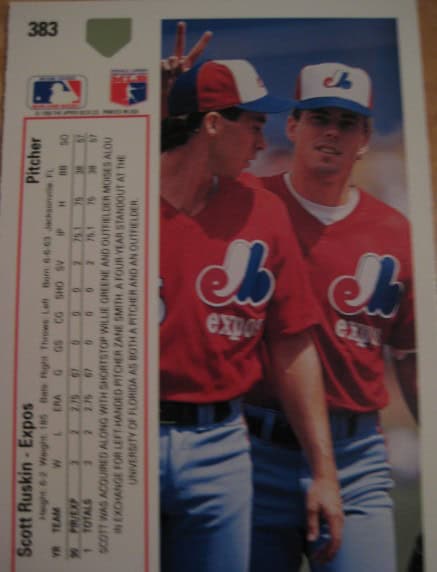 bunny ears baseball card