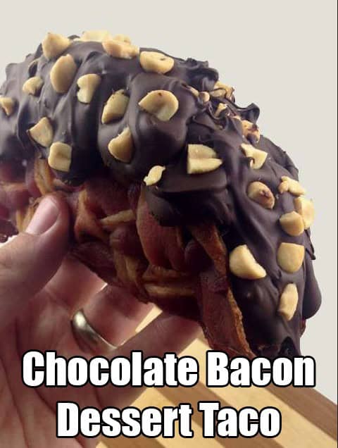 chocolate bacon dessert taco