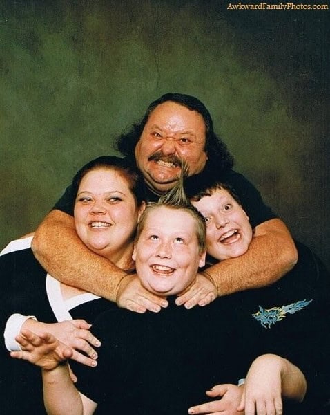choking family portrait