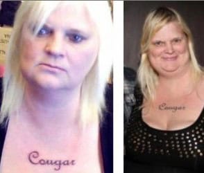 cougar tattoo fail
