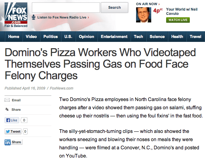 dominos pizza fart