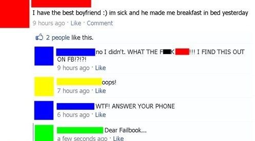 facebook caught cheating
