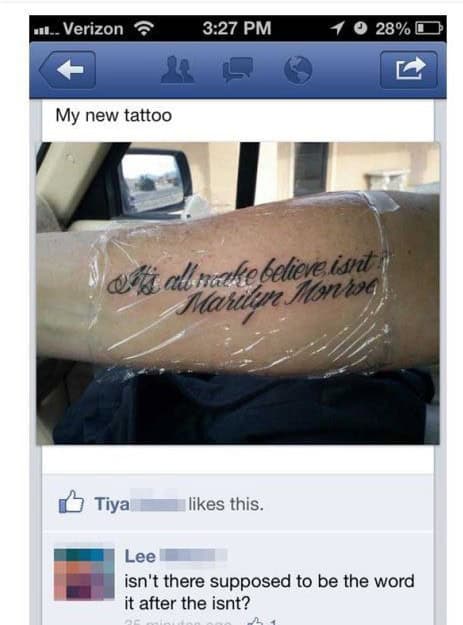 facebook tattoo fail