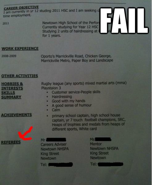 fail resume