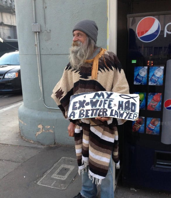 funny homeless sign