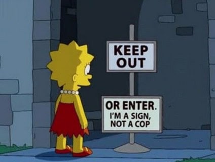 funny simpsons signs cop
