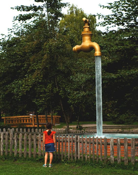 giant tap sculpture
