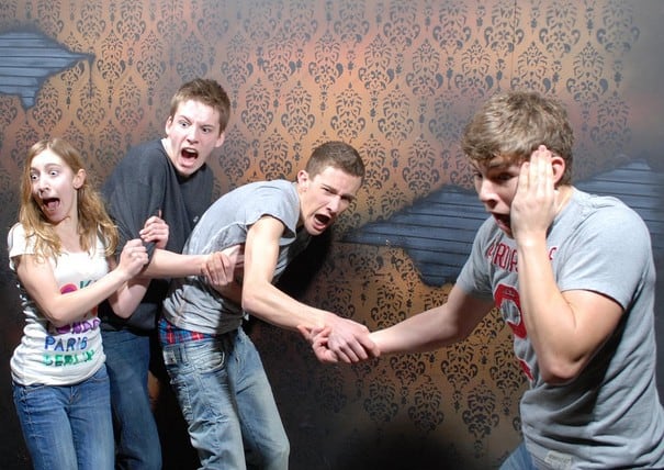 haunted house scared