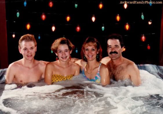 hot tub family portrait