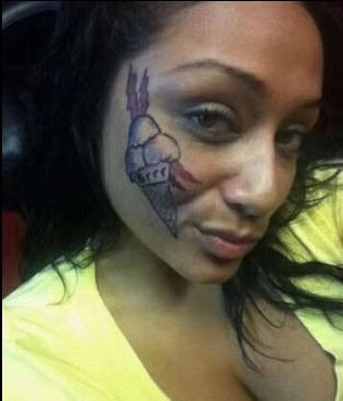 ice cream face tattoo