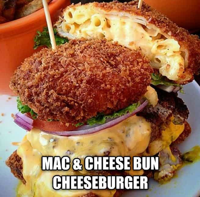 mac cheese buns cheeseburger