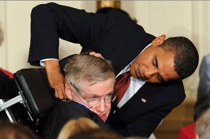 obama choking stephen hawkings