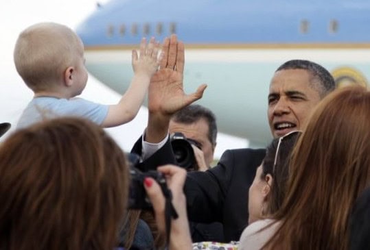 obama high five