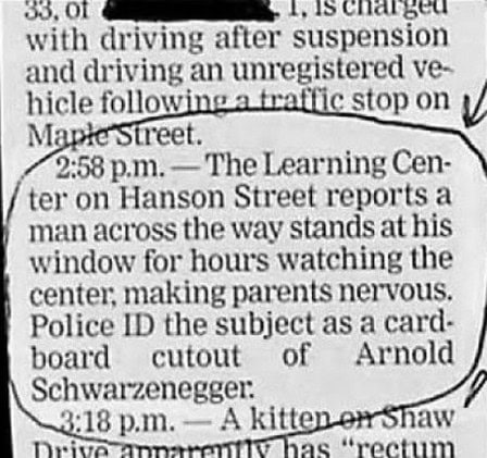 police blotter dumb