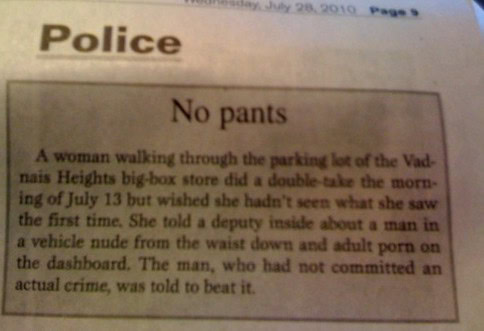 police blotter pants