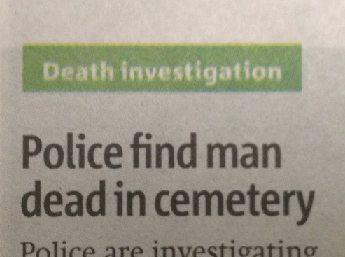 police find dead man in cemetary