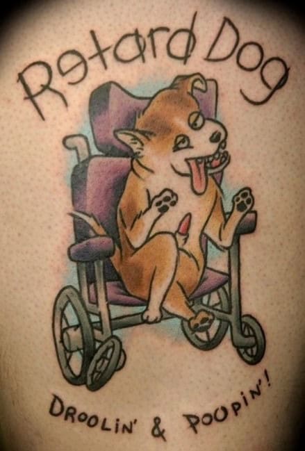 retarded dog tattoo