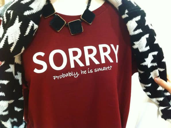 sorry shirt