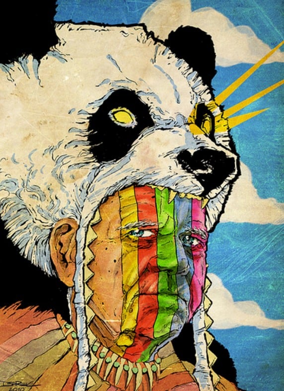 weird panda painting