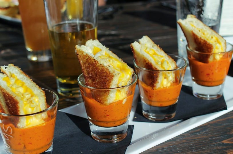man barricades grilled cheese