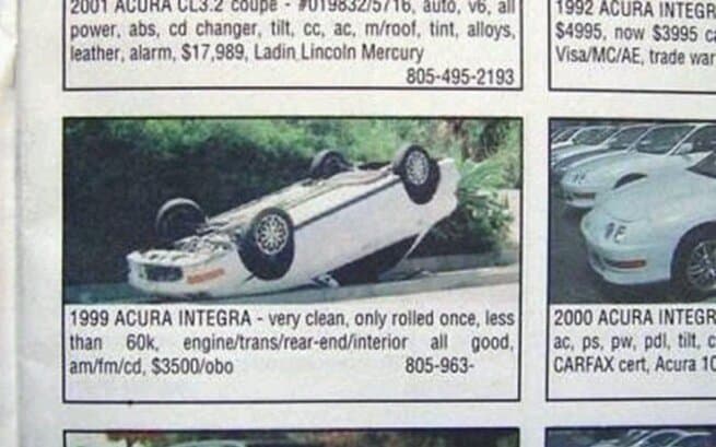 hilarious car advertisement