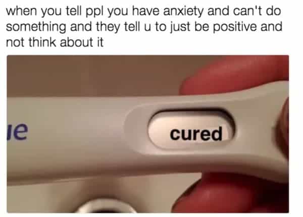 cured anxiety meme