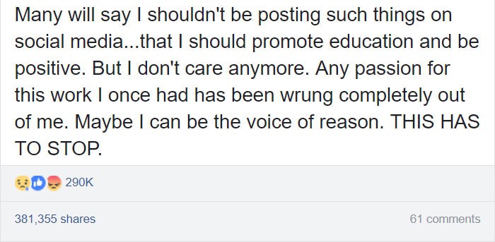 Teachers, teacher struggles, spoiled students, teacher fed up with students, teacher goes off on parents, coddled kids, spoiled kids, viral story, teacher story, teacher goes off on Facebook, teacher Facebook rant, trending, viral story, Facebook, reddit, twitter