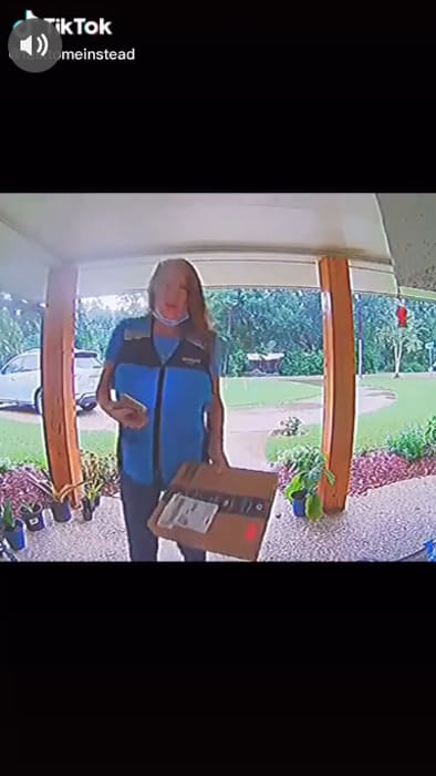 Amazon delivery driver takes package, Amazon theft, Amazon delivery driver steals package, TikTok Amazon, Amazon delivery security video