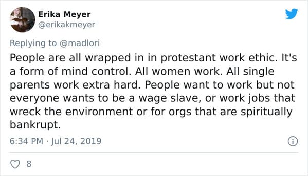 People should not have to work, UBI, universal basic income, countries with universal basic income, socialism, communism, capitalism, twitter thread, arguments for and against socialist policies, Lori Summers, viral