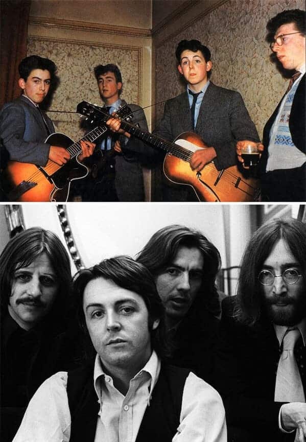 the beatles backstage when they were very young, Photos of bands before they were famous, weird old photos, famous musicians when they were young, old pictures of band, wow, nostalgia, music, rock