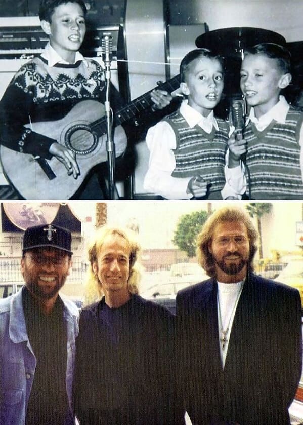 Bee gees as teens playing music, Photos of bands before they were famous, weird old photos, famous musicians when they were young, old pictures of band, wow, nostalgia, music, rock