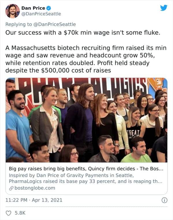 Dan Price CEO of Gravity Payments pay cut, Fox News mocks CEO for taking pay cut to pay his employees more, viral twitter thread about socialism, treating staff like people, the only good boss in the United States, pay cut CEO has last laugh, capitalism, socialist