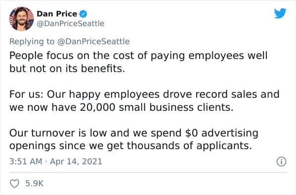 Dan Price CEO of Gravity Payments pay cut, Fox News mocks CEO for taking pay cut to pay his employees more, viral twitter thread about socialism, treating staff like people, the only good boss in the United States, pay cut CEO has last laugh, capitalism, socialist