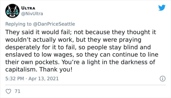 Dan Price CEO of Gravity Payments pay cut, Fox News mocks CEO for taking pay cut to pay his employees more, viral twitter thread about socialism, treating staff like people, the only good boss in the United States, pay cut CEO has last laugh, capitalism, socialist