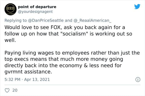 Dan Price CEO of Gravity Payments pay cut, Fox News mocks CEO for taking pay cut to pay his employees more, viral twitter thread about socialism, treating staff like people, the only good boss in the United States, pay cut CEO has last laugh, capitalism, socialist