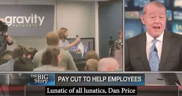 Dan Price CEO of Gravity Payments pay cut, Fox News mocks CEO for taking pay cut to pay his employees more, viral twitter thread about socialism, treating staff like people, the only good boss in the United States, pay cut CEO has last laugh, capitalism, socialist