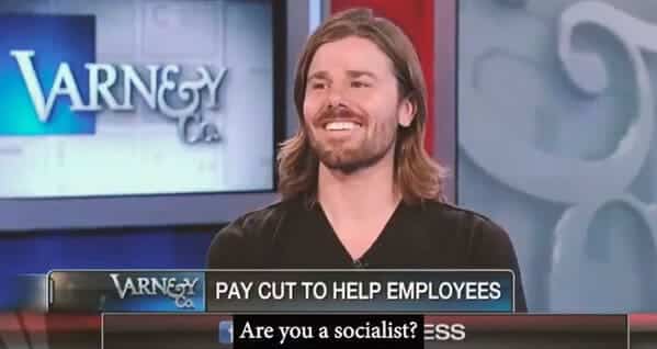 Dan Price CEO of Gravity Payments pay cut, Fox News mocks CEO for taking pay cut to pay his employees more, viral twitter thread about socialism, treating staff like people, the only good boss in the United States, pay cut CEO has last laugh, capitalism, socialist