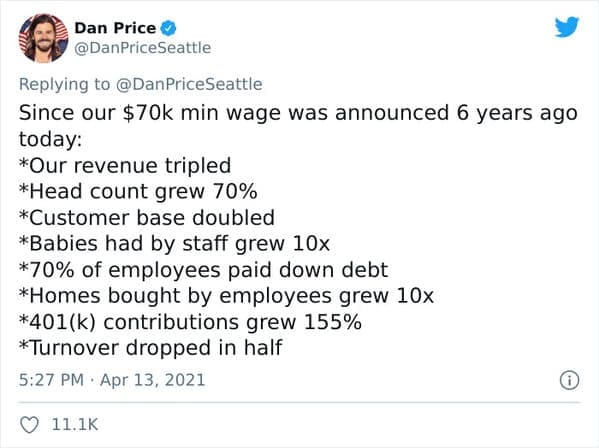 Dan Price CEO of Gravity Payments pay cut, Fox News mocks CEO for taking pay cut to pay his employees more, viral twitter thread about socialism, treating staff like people, the only good boss in the United States, pay cut CEO has last laugh, capitalism, socialist