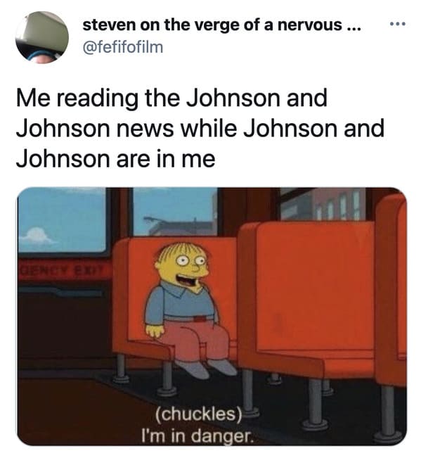 Funny memes about the Johnson and Johnson vaccine, J and J, Johnson vaccine, covid jokes, blood clots, pause on coronavirus vaccine, funny tweets, twitter memes, joke, lol