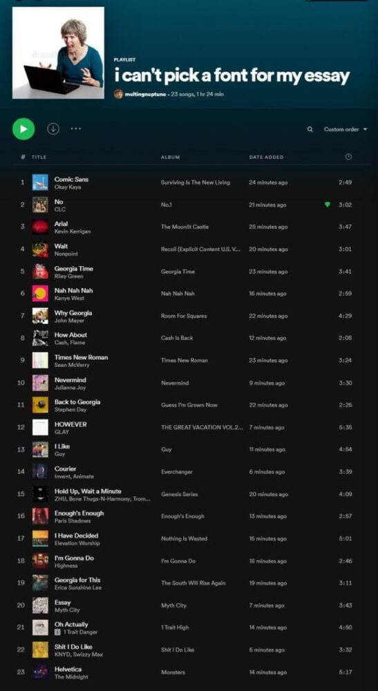 Weird Spotify Playlists Are Oddly Specific And Perfectly Executed 30 