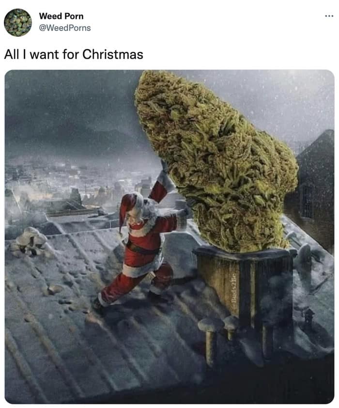 christmas tweet- weed