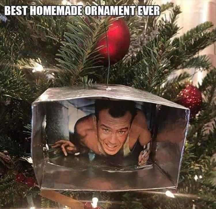 christmas meme - die hard ornament