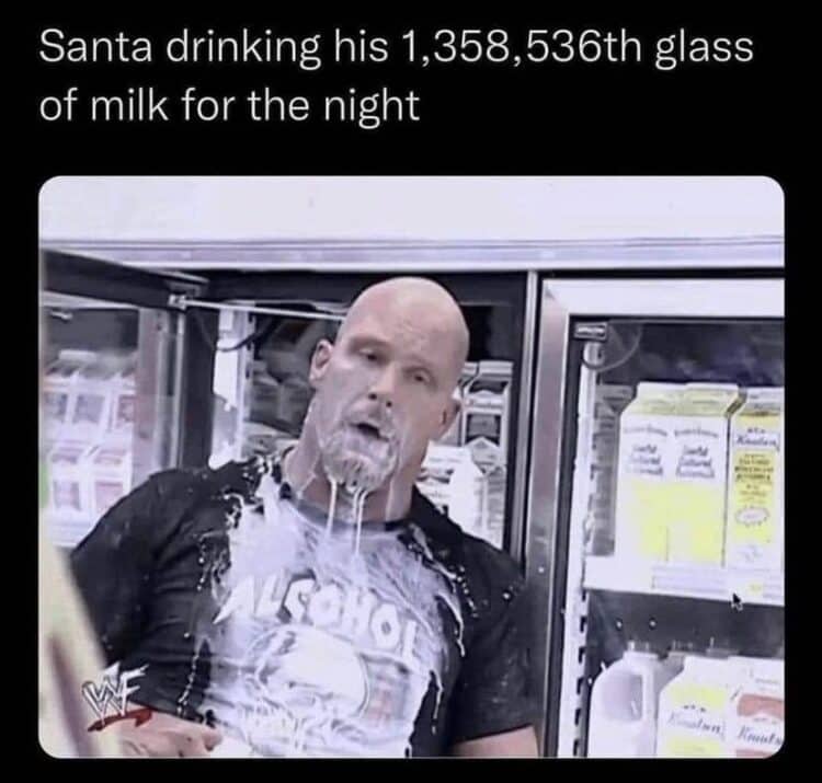 christmas meme - milk santa