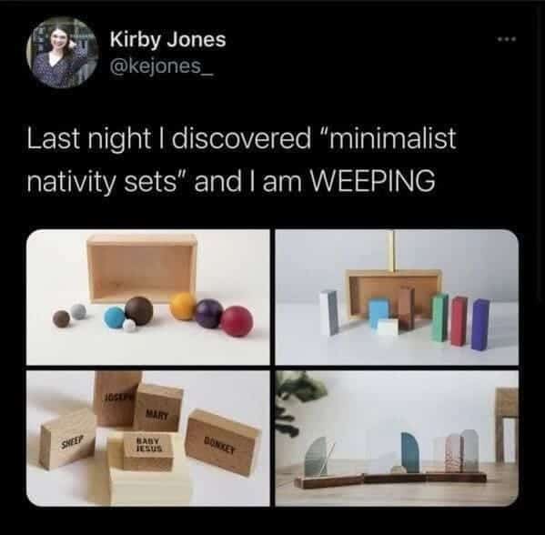 Christmas meme - minimalist nativity scene