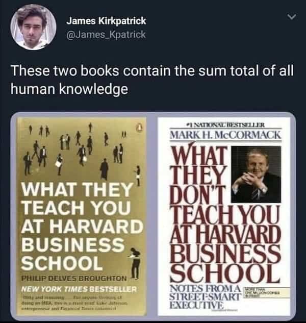 math meme - business school books